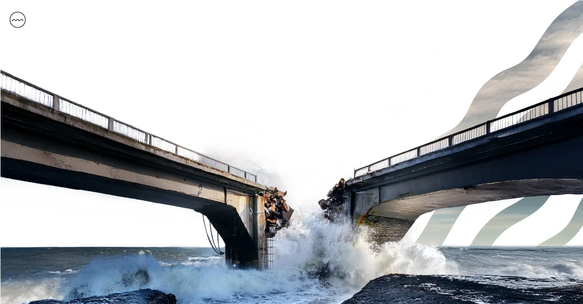 Bridge split in two